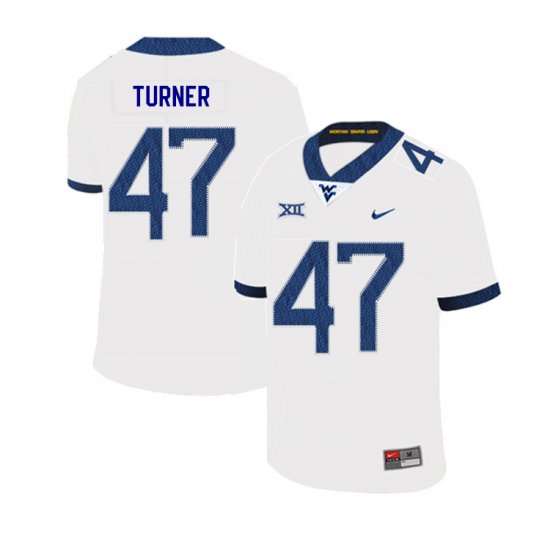 Men's West Virginia Mountaineers NCAA #47 Joseph Turner White Authentic Nike 2019 Stitched College Football Jersey KD15I00ZR